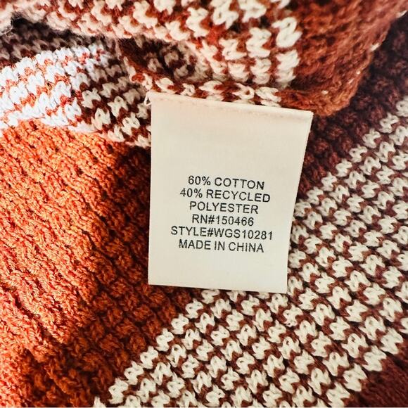 Market & Spruce Size Large Tawnee Cotton Waffle Stitch Sweater Neutral Layering - Picture 13 of 15